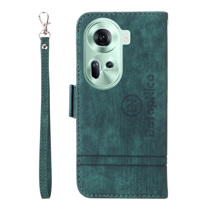 For OPPO Reno11 5G Global BETOPNICE Dual-side Buckle Leather Phone Case(Green) - Reno11 Cases by BETOPNICE | Online Shopping South Africa | PMC Jewellery | Buy Now Pay Later Mobicred