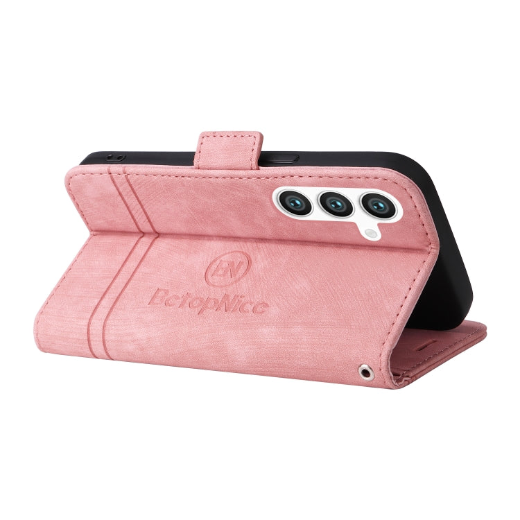 For Samsung Galaxy S24+ BETOPNICE Dual-side Buckle Leather Phone Case(Pink) - Galaxy Phone Cases by BETOPNICE | Online Shopping South Africa | PMC Jewellery | Buy Now Pay Later Mobicred