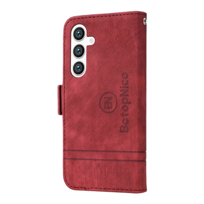 For Samsung Galaxy S24+ BETOPNICE Dual-side Buckle Leather Phone Case(Red) - Galaxy Phone Cases by BETOPNICE | Online Shopping South Africa | PMC Jewellery | Buy Now Pay Later Mobicred