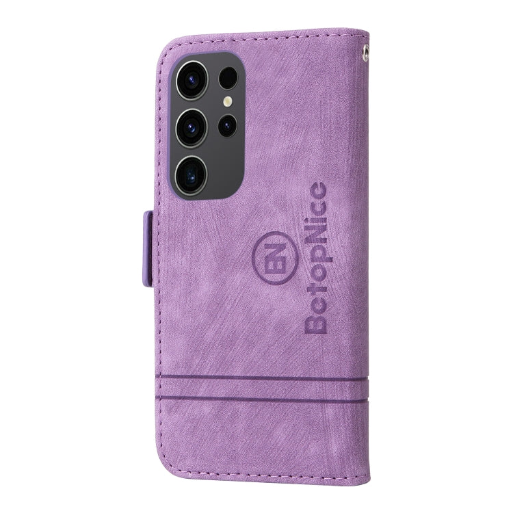 For Samsung Galaxy S24 Ultra BETOPNICE Dual-side Buckle Leather Phone Case(Purple) - Galaxy Phone Cases by BETOPNICE | Online Shopping South Africa | PMC Jewellery | Buy Now Pay Later Mobicred