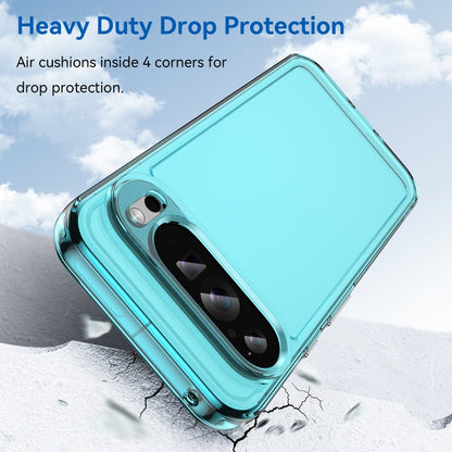 For Google Pixel 9 Pro Candy Series TPU Phone Case(Transparent Blue) - Google Cases by PMC Jewellery | Online Shopping South Africa | PMC Jewellery | Buy Now Pay Later Mobicred