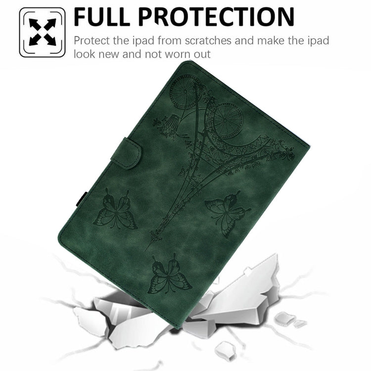 For Amazon Fire Max 11 2023 Embossed Tower Flip Smart Leather Tablet Case(Green) - Amazon by PMC TechLife | Online Shopping South Africa | PMC TechLife | Buy Now Pay Later Mobicred