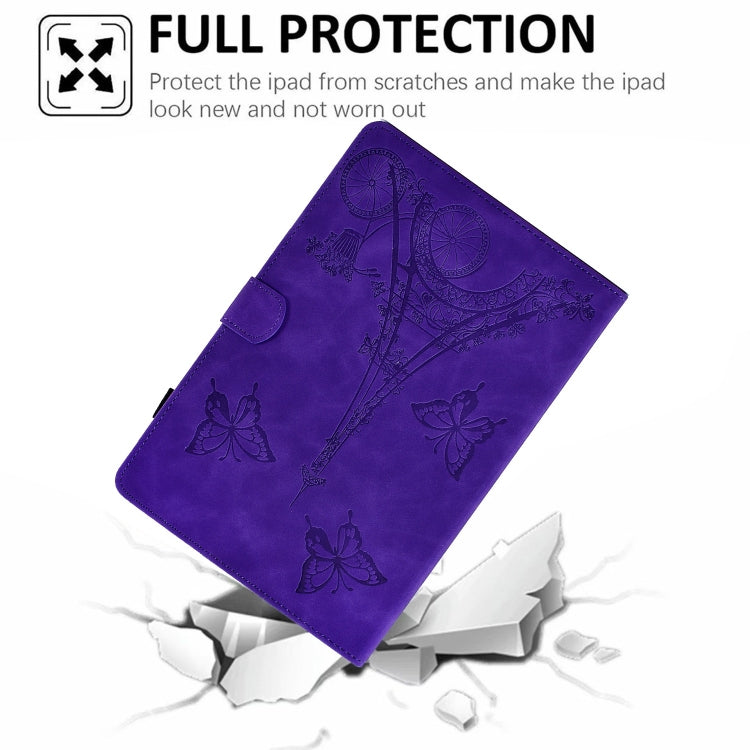 For Amazon Fire Max 11 2023 Embossed Tower Flip Smart Leather Tablet Case(Purple) - Amazon by PMC TechLife | Online Shopping South Africa | PMC TechLife | Buy Now Pay Later Mobicred