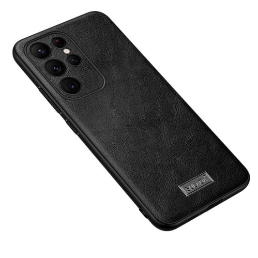 For Samsung Galaxy S24 Ultra 5G SULADA Shockproof TPU Hybrid Handmade Leather Phone Case(Black) - Galaxy S24 Ultra 5G Cases by SULADA | Online Shopping South Africa | PMC Jewellery | Buy Now Pay Later Mobicred