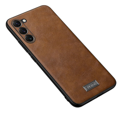 For Samsung Galaxy S24 5G SULADA Shockproof TPU + Handmade Leather Phone Case(Brown) - Galaxy S24 5G Cases by SULADA | Online Shopping South Africa | PMC Jewellery | Buy Now Pay Later Mobicred