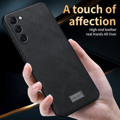 For Samsung Galaxy S24 Ultra 5G SULADA Shockproof TPU Hybrid Handmade Leather Phone Case(Black) - Galaxy S24 Ultra 5G Cases by SULADA | Online Shopping South Africa | PMC Jewellery | Buy Now Pay Later Mobicred