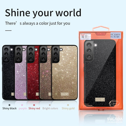 For Samsung Galaxy S25 Ultra 5G SULADA Glittery TPU Hybrid Handmade Leather Phone Case(Red) - Galaxy S25 Ultra 5G Cases by SULADA | Online Shopping South Africa | PMC Jewellery | Buy Now Pay Later Mobicred