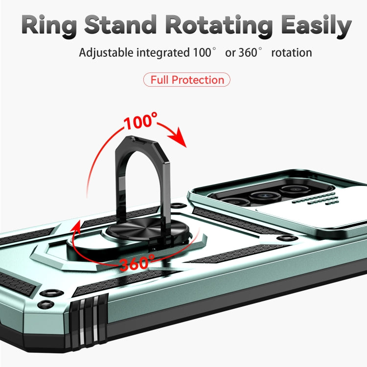 For Samsung Galaxy A24 Sliding Camshield Holder Phone Case(Dark Green) - Galaxy Phone Cases by PMC Jewellery | Online Shopping South Africa | PMC Jewellery