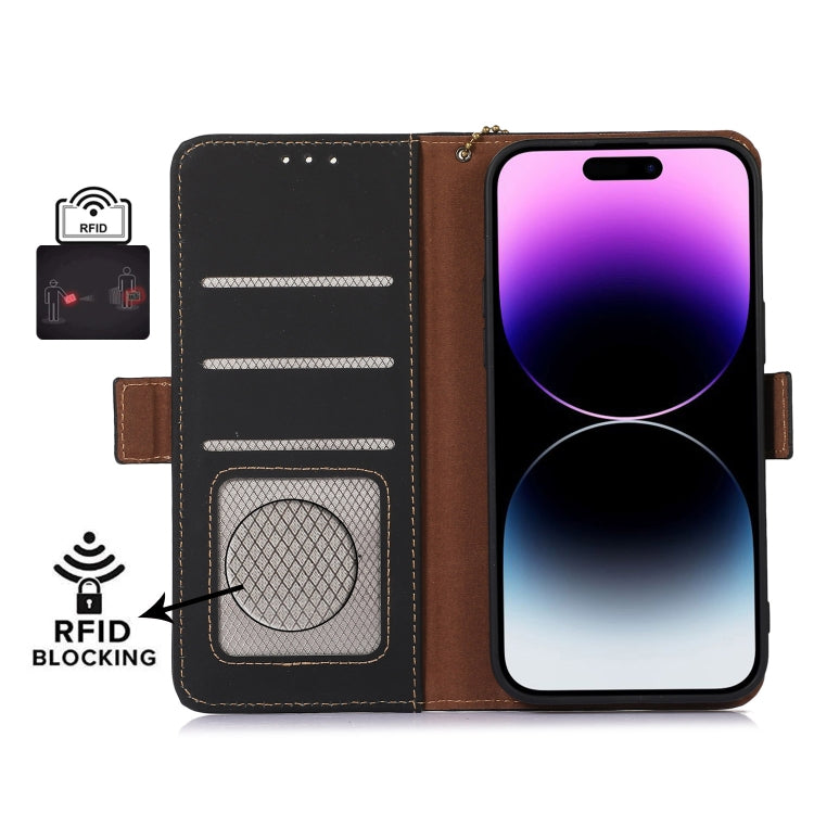 For iPhone 16 Pro Genuine Leather Magnetic RFID Leather Phone Case(Black) - iPhone 16 Pro Cases by PMC TechLife | Online Shopping South Africa | PMC TechLife | Buy Now Pay Later Mobicred
