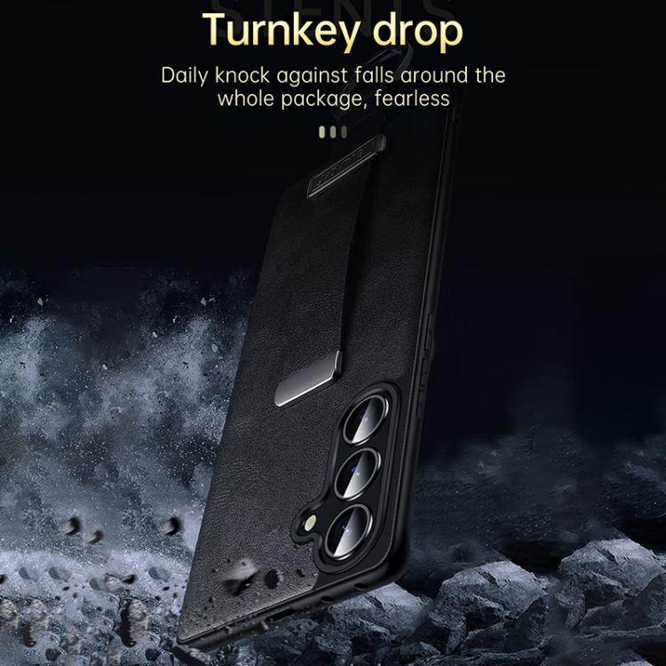 For Samsung Galaxy S23+ 5G SULADA PC Hybrid Leather Texture Skin Feel Shockproof Phone Case(Black) - Galaxy S23+ 5G Cases by SULADA | Online Shopping South Africa | PMC TechLife | Buy Now Pay Later Mobicred