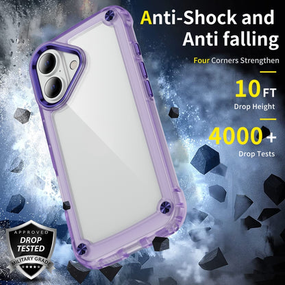 For iPhone 16 Plus Skin Feel TPU + PC Phone Case(Transparent Purple) - iPhone 16 Plus Cases by PMC Jewellery | Online Shopping South Africa | PMC Jewellery | Buy Now Pay Later Mobicred