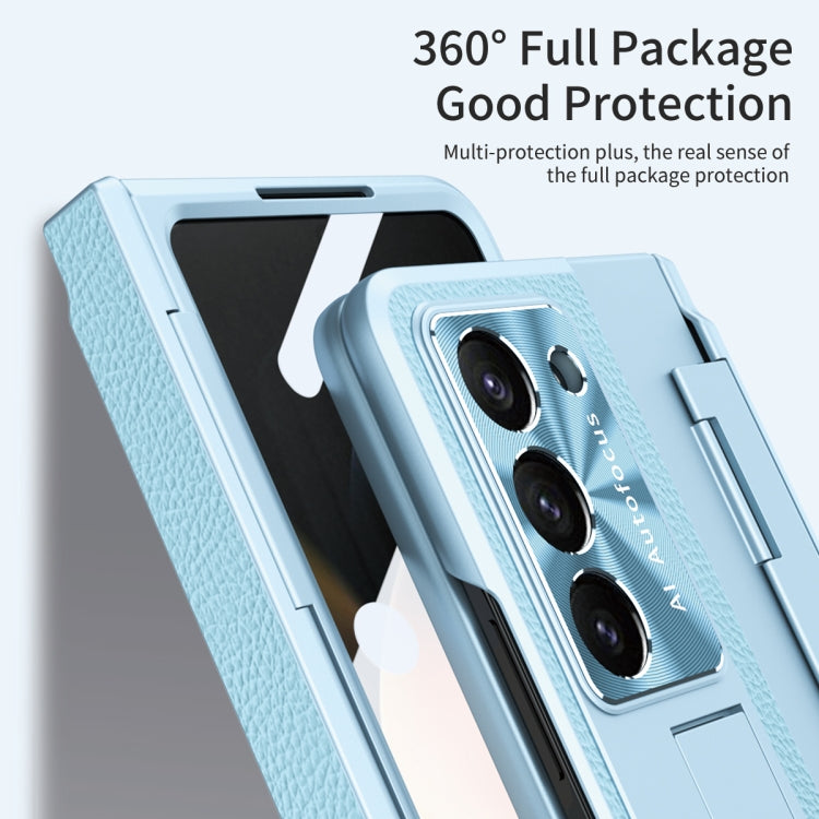 For Samsung Galaxy Z Fold5 5G Integrated Full Coverage Pen Slot Folding Phone Case with Stylus(Blue) - Galaxy Z Fold5 Cases by PMC TechLife | Online Shopping South Africa | PMC TechLife