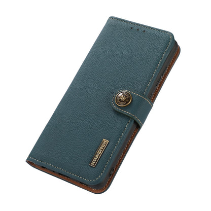 For Samsung Galaxy S24+ KHAZNEH Custer Genuine Leather RFID Phone Case(Green) - Galaxy Phone Cases by PMC Jewellery | Online Shopping South Africa | PMC Jewellery | Buy Now Pay Later Mobicred