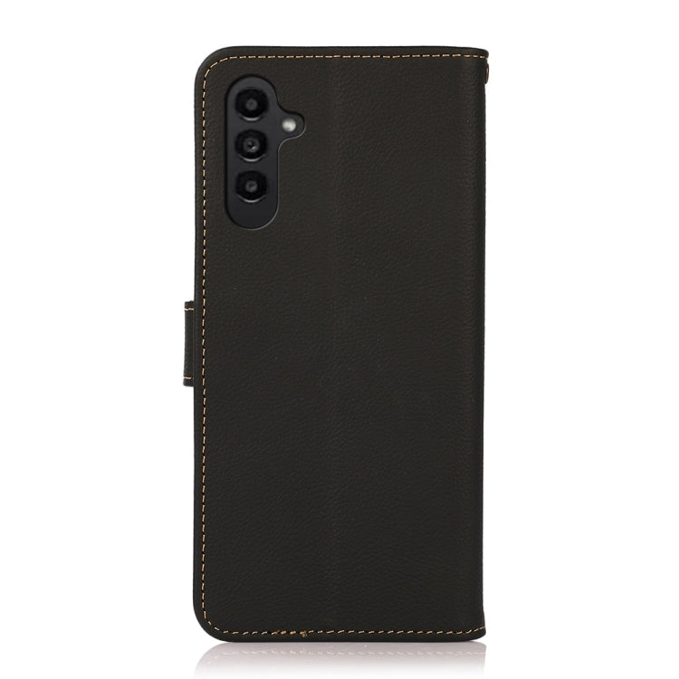 For Samsung Galaxy S24 KHAZNEH Custer Genuine Leather RFID Phone Case(Black) - Galaxy Phone Cases by PMC Jewellery | Online Shopping South Africa | PMC Jewellery | Buy Now Pay Later Mobicred