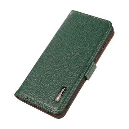 For Samsung Galaxy S24+ KHAZNEH Side-Magnetic Litchi Genuine Leather RFID Phone Case(Green) - Galaxy Phone Cases by PMC Jewellery | Online Shopping South Africa | PMC Jewellery | Buy Now Pay Later Mobicred