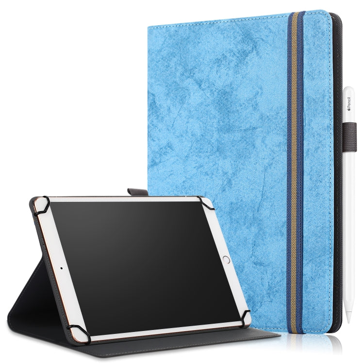 For 9-11 inch Marble Cloth Texture Horizontal Flip Universal Tablet PC Leather Case with Pen Slot & Holder(Sky Blue) - 10 - 11 inch by PMC Jewellery | Online Shopping South Africa | PMC Jewellery | Buy Now Pay Later Mobicred