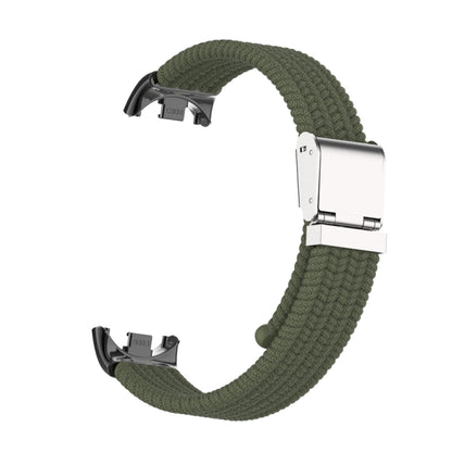 For Xiaomi Mi Band 8 / 8 NFC Metal Head + Nylon Braided Steel Buckle Watch Band(Dark Green) - Watch Bands by PMC Jewellery | Online Shopping South Africa | PMC Jewellery