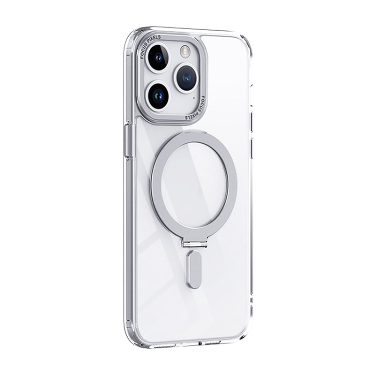 For iPhone 15 Pro Skin Feel MagSafe Shockproof Phone Case with Holder(White) - iPhone 15 Pro Cases by PMC Jewellery | Online Shopping South Africa | PMC Jewellery