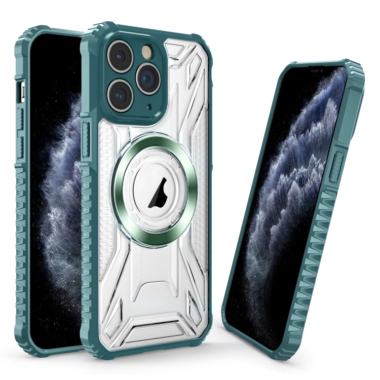 For iPhone 11 Pro Max CD Texture Magsafe Phone Case(Dark Green) - iPhone 11 Pro Max Cases by PMC TechLife | Online Shopping South Africa | PMC TechLife