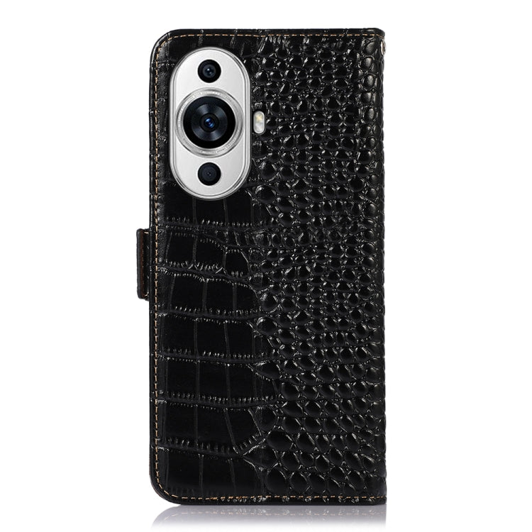For Huawei Nova 11 Crocodile Top Layer Cowhide Leather Phone Case(Black) - Huawei Cases by PMC TechLife | Online Shopping South Africa | PMC TechLife | Buy Now Pay Later Mobicred