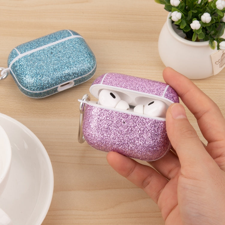 For AirPods 1 / 2 Glitter Powder Skin Texture PC TWS Earphone Case(Silver) - For AirPods 1/2 by PMC Jewellery | Online Shopping South Africa | PMC Jewellery | Buy Now Pay Later Mobicred