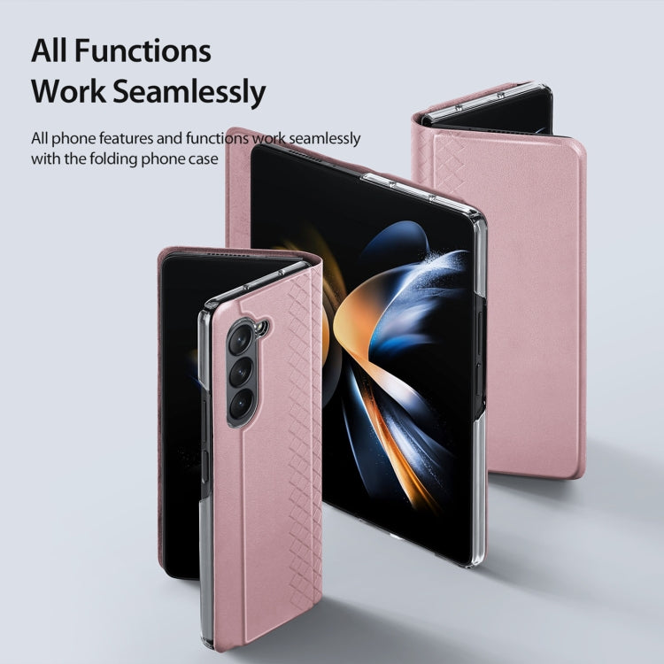 For Samsung Galaxy Z Fold5 5G DUX DUCIS Bril Series PU + TPU Phone Case(Pink) - Galaxy Z Fold5 Cases by DUX DUCIS | Online Shopping South Africa | PMC Jewellery | Buy Now Pay Later Mobicred