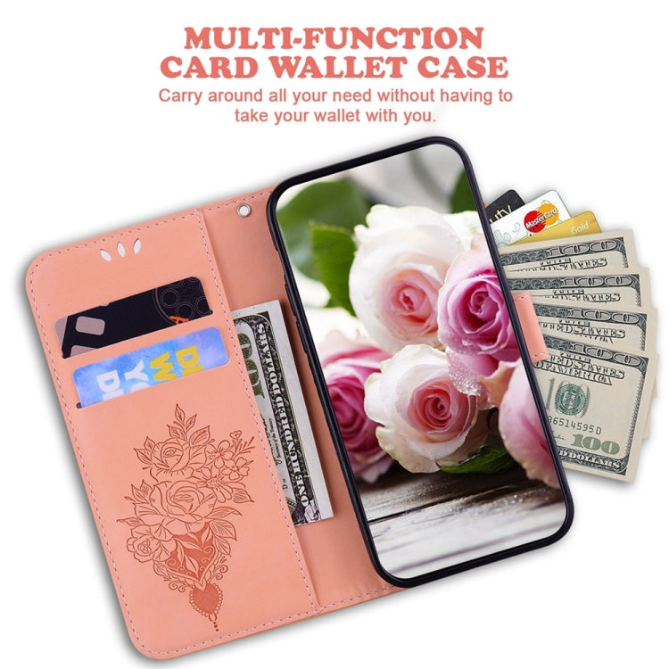 For Motorola Edge 2024 Butterfly Rose Embossed Leather Phone Case(Pink) - Motorola Cases by PMC Jewellery | Online Shopping South Africa | PMC Jewellery | Buy Now Pay Later Mobicred