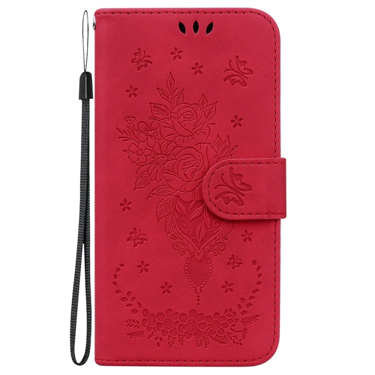 For OPPO A38 4G / A18 Butterfly Rose Embossed Leather Phone Case(Red) - A38 Cases by PMC Jewellery | Online Shopping South Africa | PMC Jewellery | Buy Now Pay Later Mobicred