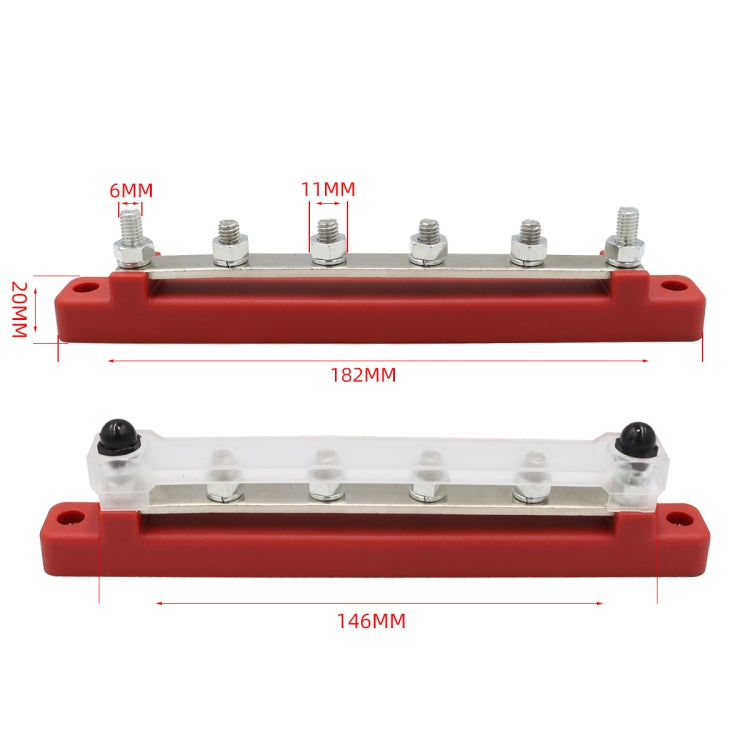 CP-3123 RV Yacht 150A High Current Single-row 4-way Busbar with 6pcs Terminals - Booster Cable & Clip by PMC Jewellery | Online Shopping South Africa | PMC Jewellery | Buy Now Pay Later Mobicred