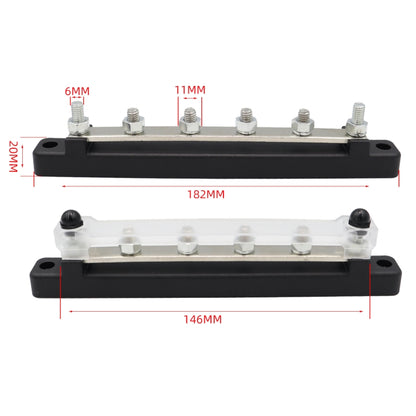 CP-3124 RV Yacht 150A High Current Single-row 4-way Busbar with 6pcs Terminals - Booster Cable & Clip by PMC Jewellery | Online Shopping South Africa | PMC Jewellery | Buy Now Pay Later Mobicred