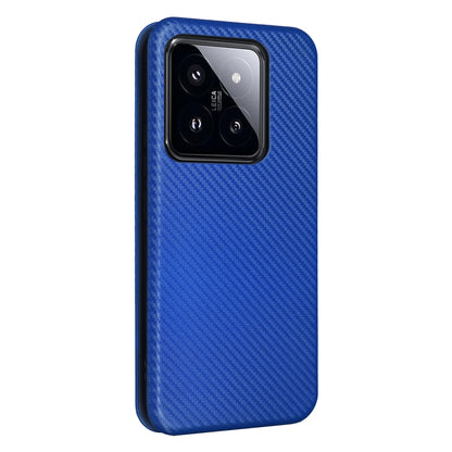 For Xiaomi 14 Pro Carbon Fiber Texture Flip Leather Phone Case(Blue) - 14 Pro Cases by PMC Jewellery | Online Shopping South Africa | PMC Jewellery