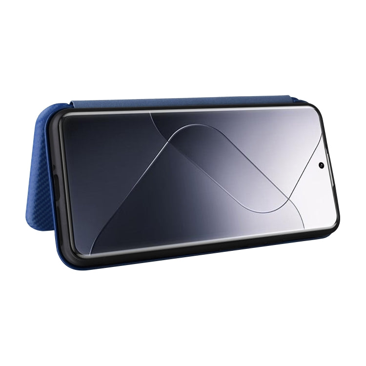 For Xiaomi 14 Pro Carbon Fiber Texture Flip Leather Phone Case(Blue) - 14 Pro Cases by PMC TechLife | Online Shopping South Africa | PMC TechLife