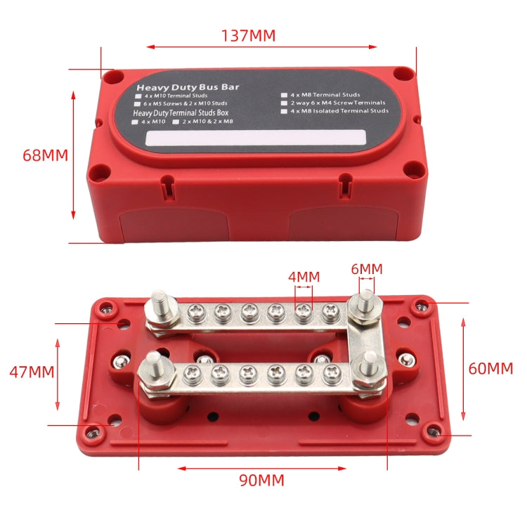 CP-3160 1 Pair 300A 12-48V RV Yacht Modified Double Row 12-way M6 Terminal Busbar with 24pcs Terminals - Booster Cable & Clip by PMC Jewellery | Online Shopping South Africa | PMC Jewellery | Buy Now Pay Later Mobicred