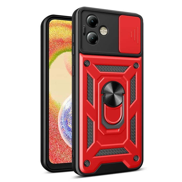 For Motorola Moto G14 Sliding Camera Cover Design TPU Hybrid PC Phone Case(Red) - Motorola Cases by PMC Jewellery | Online Shopping South Africa | PMC Jewellery | Buy Now Pay Later Mobicred