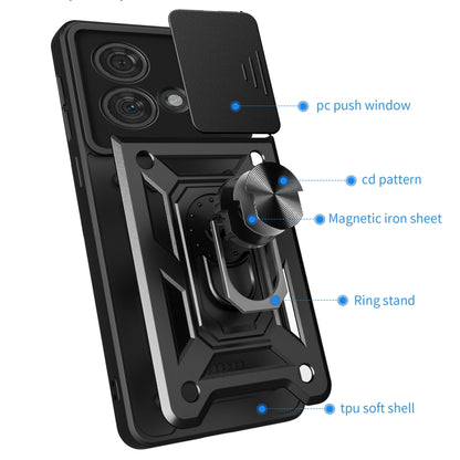 For Motorola Edge 40 Neo 5G Sliding Camera Cover Design TPU Hybrid PC Phone Case(Blue) - Motorola Cases by PMC Jewellery | Online Shopping South Africa | PMC Jewellery | Buy Now Pay Later Mobicred