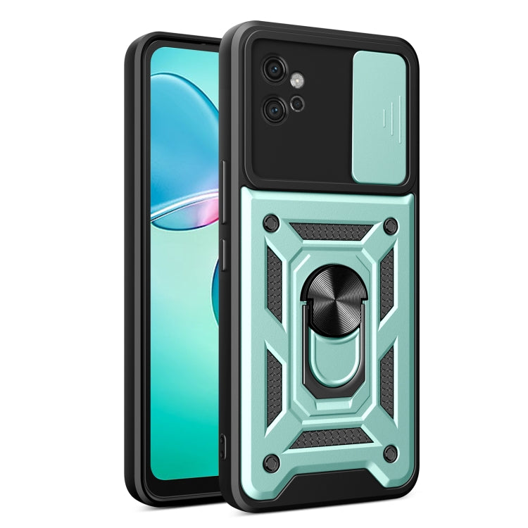 For Motorola Moto G32 Sliding Camera Cover Design TPU Hybrid PC Phone Case(Mint Green) - Motorola Cases by PMC Jewellery | Online Shopping South Africa | PMC Jewellery | Buy Now Pay Later Mobicred