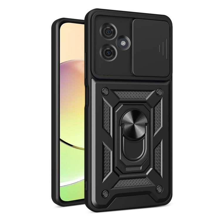 For Motorola Moto G54 5G EU Sliding Camera Cover Design TPU Hybrid PC Phone Case(Black) - Motorola Cases by PMC Jewellery | Online Shopping South Africa | PMC Jewellery | Buy Now Pay Later Mobicred