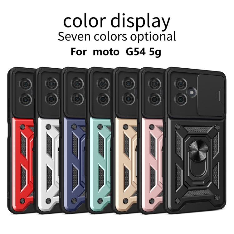 For Motorola Moto G54 5G EU Sliding Camera Cover Design TPU Hybrid PC Phone Case(Black) - Motorola Cases by PMC Jewellery | Online Shopping South Africa | PMC Jewellery | Buy Now Pay Later Mobicred