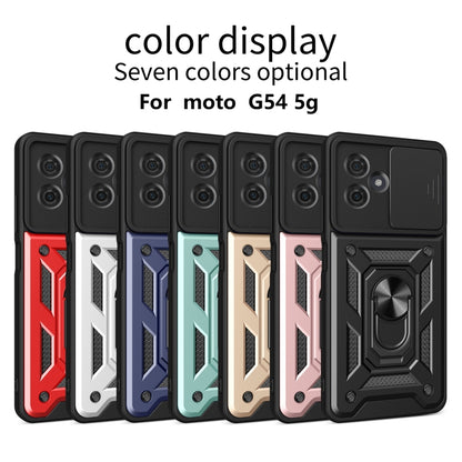 For Motorola Moto G54 5G EU Sliding Camera Cover Design TPU Hybrid PC Phone Case(Black) - Motorola Cases by PMC Jewellery | Online Shopping South Africa | PMC Jewellery | Buy Now Pay Later Mobicred