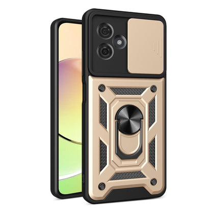 For Motorola Moto G54 5G EU Sliding Camera Cover Design TPU Hybrid PC Phone Case(Gold) - Motorola Cases by PMC Jewellery | Online Shopping South Africa | PMC Jewellery | Buy Now Pay Later Mobicred