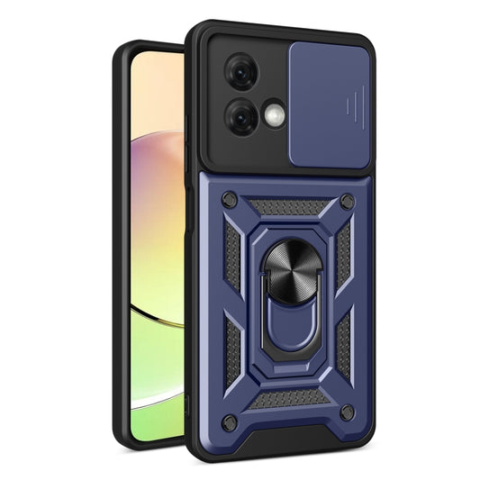 For Motorola Moto G84 Sliding Camera Cover Design TPU Hybrid PC Phone Case(Blue) - Motorola Cases by PMC Jewellery | Online Shopping South Africa | PMC Jewellery | Buy Now Pay Later Mobicred