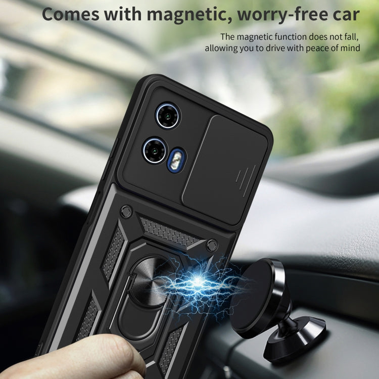 For Motorola Moto G04 / G24 Sliding Camera Cover Design TPU Hybrid PC Phone Case(Black) - Motorola Cases by PMC Jewellery | Online Shopping South Africa | PMC Jewellery | Buy Now Pay Later Mobicred