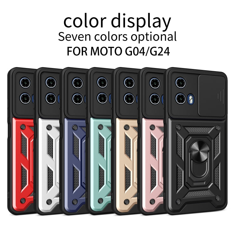 For Motorola Moto G04 / G24 Sliding Camera Cover Design TPU Hybrid PC Phone Case(Red) - Motorola Cases by PMC Jewellery | Online Shopping South Africa | PMC Jewellery | Buy Now Pay Later Mobicred