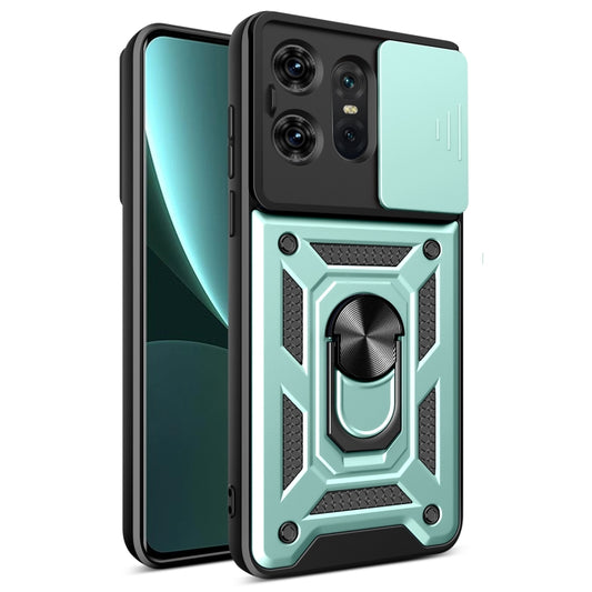 For Motorola Edge 50 Pro Global Sliding Camera Cover Design TPU Hybrid PC Phone Case(Mint Green) - Motorola Cases by PMC Jewellery | Online Shopping South Africa | PMC Jewellery | Buy Now Pay Later Mobicred