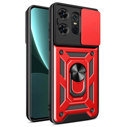 For Motorola Edge 50 Pro Global Sliding Camera Cover Design TPU Hybrid PC Phone Case(Red) - Motorola Cases by PMC Jewellery | Online Shopping South Africa | PMC Jewellery | Buy Now Pay Later Mobicred