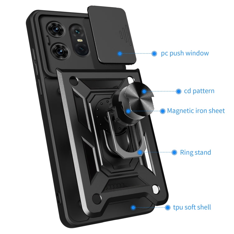 For Motorola Edge 50 Pro Global Sliding Camera Cover Design TPU Hybrid PC Phone Case(Blue) - Motorola Cases by PMC Jewellery | Online Shopping South Africa | PMC Jewellery | Buy Now Pay Later Mobicred