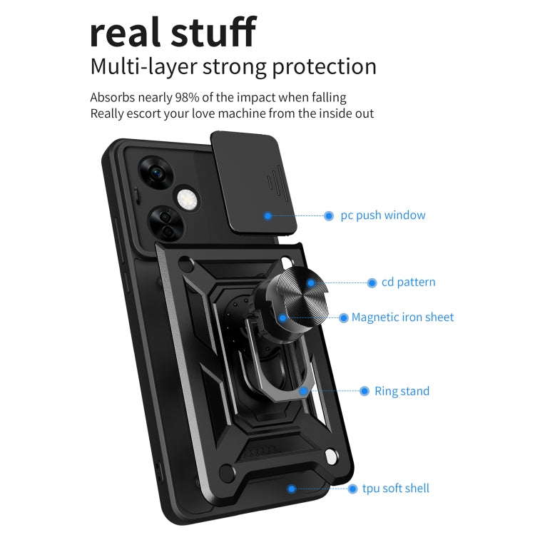 For OnePlus Nord N30 / CE3 Lite Sliding Camera Cover Design TPU Hybrid PC Phone Case(Black) - OnePlus Cases by PMC Jewellery | Online Shopping South Africa | PMC Jewellery