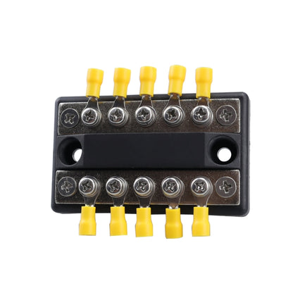 CP-4002 100A 48V RV Yacht Modified Double Row 5-way Busbar with 10pcs Terminals - Booster Cable & Clip by PMC Jewellery | Online Shopping South Africa | PMC Jewellery | Buy Now Pay Later Mobicred