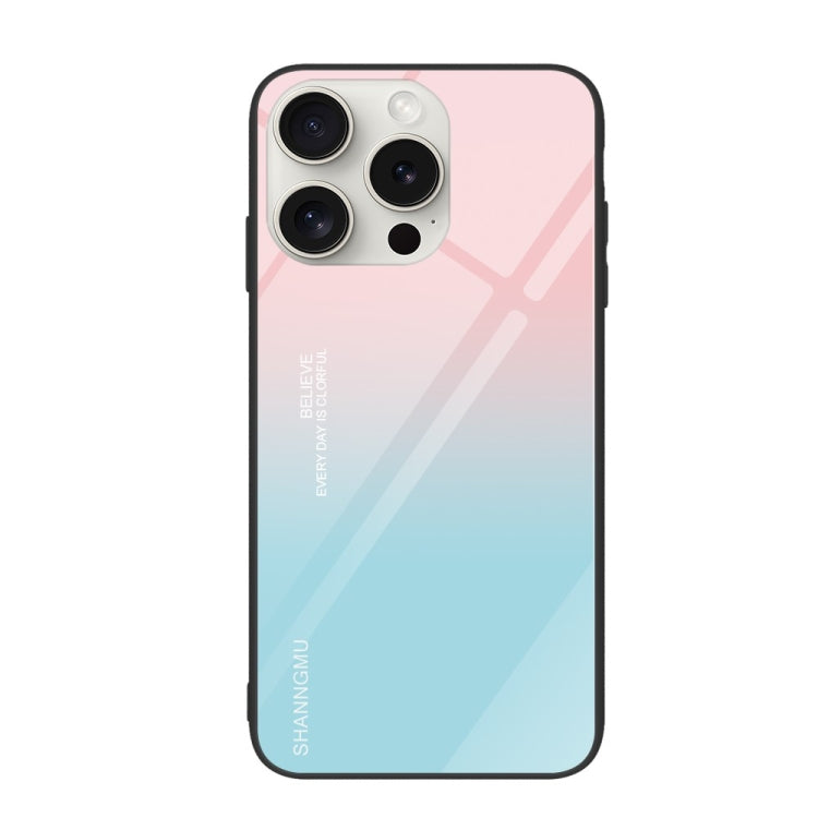 For iPhone 16 Pro Max Colorful Painted Glass Phone Case(Blue Sky) - iPhone 16 Pro Max Cases by PMC TechLife | Online Shopping South Africa | PMC TechLife | Buy Now Pay Later Mobicred