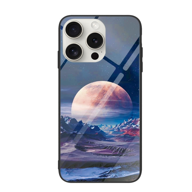 For iPhone 16 Pro Colorful Painted Glass Phone Case(Moon Hill) - iPhone 16 Pro Cases by PMC Jewellery | Online Shopping South Africa | PMC Jewellery | Buy Now Pay Later Mobicred